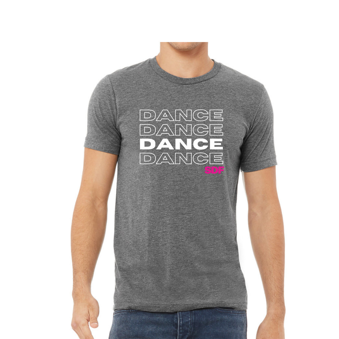 Dance Dance Tee (Gray) - SHINE Dance Fitness